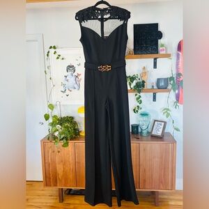 Valentine Fashion Black Lace Detail Jumpsuit – Size M
